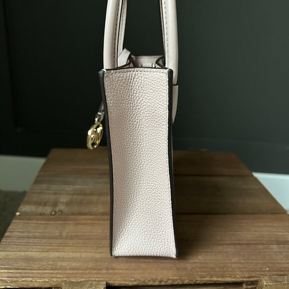 NWOT Michael Kors Mercer Extra Small Logo and Leather Crossbody bag Pink White - Picture 5 of 9